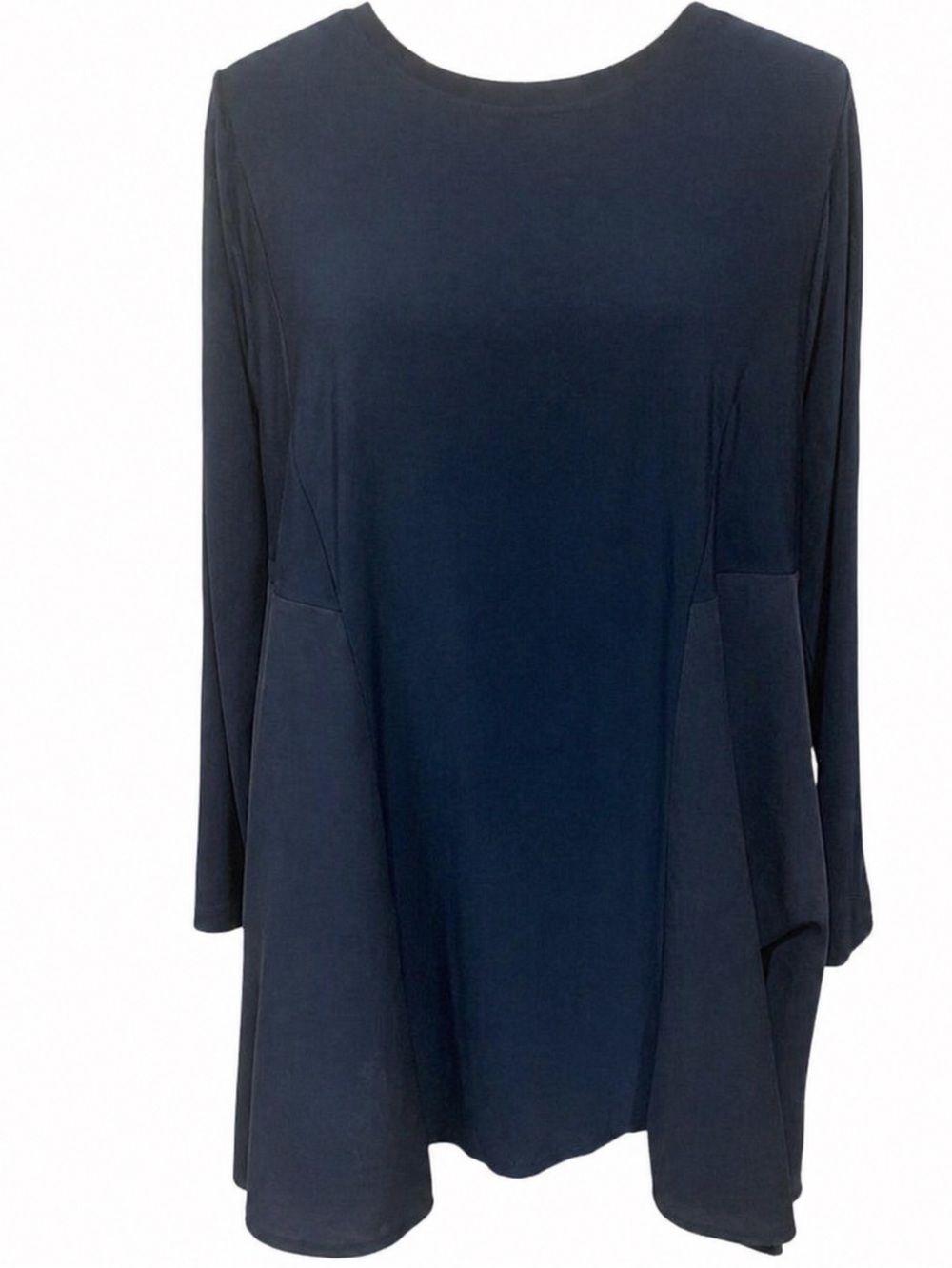 Sun Kim Navy Asymmetrical Tunic M Lagenlook Avant Garde Designer Top